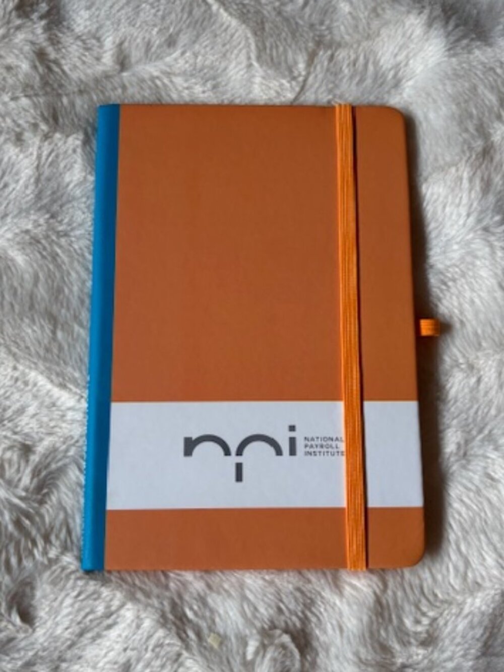 NPI Mini Orange Hardcover Notebook Journal 80 Lined Pages Elastic Closure NEW